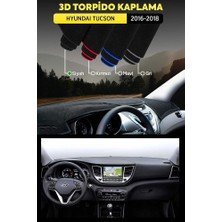 Hyundai Tucson (2016-2018) 3D Torpido Koruma Kılıfı - Ön Göğüs Panel Kaplama - Siyah Şerit