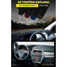 Fıat Grande Punto (2005-2018) Uyumlu 3D Torpido Koruyucu Kılıf - Ön Göğüs Panel Kaplama - Mavi Şerit