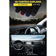 Kia Sportage (2017-2020) 3D Torpido Koruma Kılıfı - Ön Göğüs Panel Kaplama - Gri Şerit