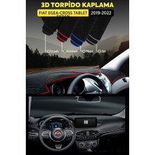 Fiat Egea Cross Tablet Ekran (2019-2022) 3D Torpido Panel Koruyucu Kılıf - Kırmızı Şerit