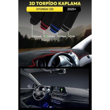 Hyundaı I20 (2020 ) 3D Torpido Koruma Kılıfı - Ön Göğüs Panel Kaplama - Kırmızı Şerit