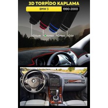 Bmw 3 (1990-2000) 3D Torpido Koruma Kılıfı - Ön Göğüs Kaplama - Kırmızı Şerit