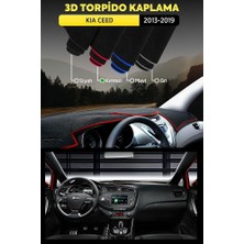 Kıa Ceed (2013-2019) 3D Torpido Koruma Kılıfı - Ön Göğüs Panel Kaplama - Kırmızı Şerit