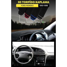 Ford Mondeo (1993-1998) 3D Torpido Koruma Kılıfı - Ön Göğüs Panel Kaplama - Gri Şerit