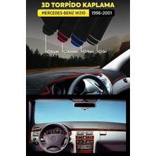 Mercedes - Benz W210 (1996-2001) 3D Torpido Koruma Kılıfı - Ön Göğüs Kaplama - Kırmızı Şerit