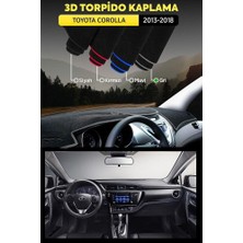 Toyota Corolla (2013-2018) 3D Torpido Kılıfı Panel Koruyucu Göğüs Kaplama - Gri Şerit