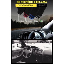 Toyota Corolla (1991-1997) 3D Torpido Kılıfı Panel Koruyucu Göğüs Kaplama - Gri Şerit