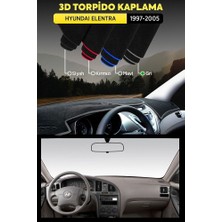 Hyundai Elentra (1997-2005) 3D Torpido Koruma Kılıfı - Ön Göğüs Panel Kaplama - Gri Şerit