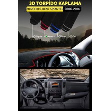 Mercedes - Benz Sprınter (2006-2014) 3D Torpido Koruma Kılıfı - Ön Göğüs Kaplama - Kırmızı Şerit