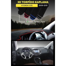 Hyundai IX35 (2009-2015) 3D Torpido Koruma Kılıfı - Ön Göğüs Panel Kaplama - Kırmızı Şerit