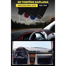 Mercedes - Benz W124 (1985-1995) 3D Torpido Koruma Kılıfı - Ön Göğüs Kaplama - Kırmızı Şerit