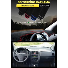 Hyundaı Getz (2002-2011) 3D Torpido Koruma Kılıfı - Ön Göğüs Panel Kaplama - Kırmızı Şerit