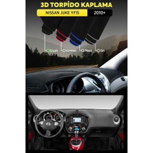 Nıssan Juke YF15 (2010 ) 3D Torpido Koruma Kılıfı - Ön Göğüs Kaplama - Siyah Şerit