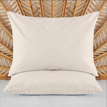 Evidea Soft Basic 2'li Yastık Kılıfı - Ekru - 50x70 cm