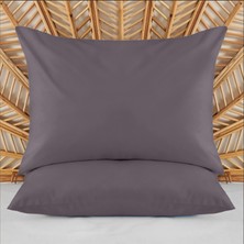 Evidea Soft Basic 2'li Yastık Kılıfı - Antrasit - 50x70 cm