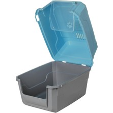 Mikopet Deluxe Mavi Kapalı Kedi Tuvaleti