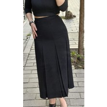 Butik Tesettür Büyük Beden Battal Fişekli Astarlı Kloş Krep Anne Eteği
