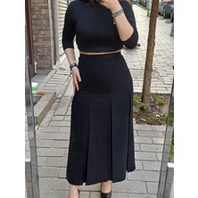 Butik Tesettür Büyük Beden Battal Fişekli Astarlı Kloş Krep Anne Eteği