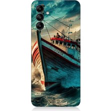 Samsung Galaxy A04S Uyumlu Dalgalarla Savaşan Gemi  Desenli Silikon Kılıf