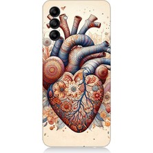 Samsung Galaxy A15 Uyumlu Çiçekli Kalpte Sevgi  Desenli Silikon Kılıf