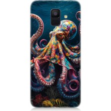 Samsung Galaxy A6 Uyumlu Derinliklerde Sekiz Kol Ahtapot  Desenli Silikon Kılıf