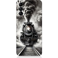 Samsung Galaxy A04S Uyumlu Buharlı Trenin Güç Yolu  Desenli Silikon Kılıf