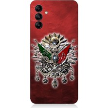 Samsung Galaxy A35 Uyumlu Osmanlı Armalı Kırmızı Arka  Desenli Silikon Kılıf