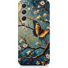 Samsung Galaxy A14 Uyumlu Ay Işığında Kelebekler  Desenli Silikon Kılıf