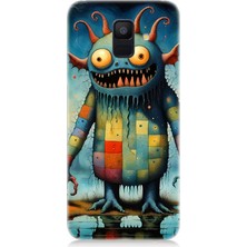 Samsung Galaxy A6 Uyumlu Tuhaf Canavar Gülümsemesi  Desenli Silikon Kılıf