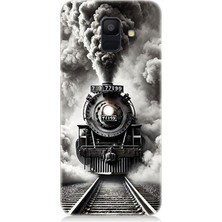 Samsung Galaxy A6 Uyumlu Buharlı Trenin Güç Yolu  Desenli Silikon Kılıf