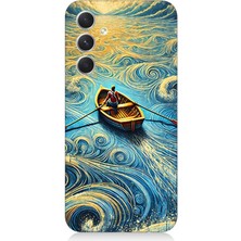 Samsung Galaxy A14 Uyumlu Dalgalar Arasında Kürekçi  Desenli Silikon Kılıf
