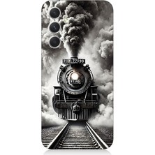 Samsung Galaxy A34 Uyumlu Buharlı Trenin Güç Yolu  Desenli Silikon Kılıf