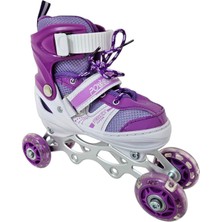 Brother Toys Mor Çocuk Pateni 4 Tekerlekli Ayarlanabilen 30-33 S Beden 3+ Yaş İçin Işıklı