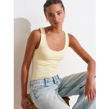 20977 Kalın Askılı Poliamid Atlet-Sarı