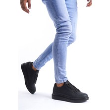 ET151 Boost Bağcıklı Cilt Erkek Günlük Sneaker Ayakkabı St - Siyah