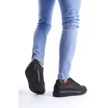 ET151 Boost Bağcıklı Cilt Erkek Günlük Sneaker Ayakkabı St - Siyah