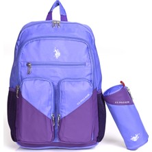 U.s. Polo Assn. 2'li Okul Çantası Seti – Kalemlikli, Çok Gözlü, Ergonomik Sırt Çantası Mor