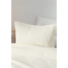 Modern Line 3 Parça Battaniye Seti - Ekru