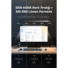 Monitör Lambası Kumandalı Light Pro Series USB Kademeli Parlaklık Renk Ayarlı Masa Pc Ekran Işığı