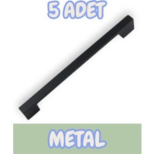 Köprü Alüminyum Metal Lüks Modern Mobilya Çekmece Mutfak Dolabı Kulpu Siyah (5 Adet)