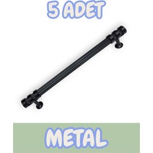 Çizgili Nesli Alüminyum Metal Lüks Modern Mobilya Çekmece Mutfak Dolabı Kulpu Siyah (5 Adet)