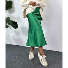 Gökyüzü Moda 15806 Saten Etek - Yeşil