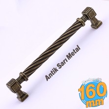 Burma Antik Sarı Eskitme Metal Kulp 160 mm Mobilya Çekmece Mutfak Dolabı Dolap Modern Kapak Kulpları