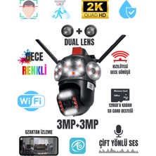 O-Kam Dual Lens 3+3mp Wifi Güvenlik Kamerası Sirenli Gece Renkli 355° Çift Ses Sd