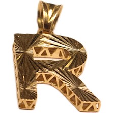 Altın 3 Boyutlu R Harfi