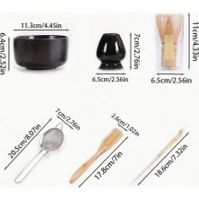 6 Parça Japon Tarzı Matcha Seti - Siyah
