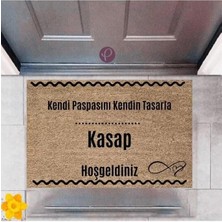 Kapı Önü Paspası Dekoratif Dijital Baskı Kasap P-2559