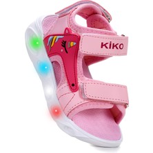Kiko Kids Unicorn Günlük Işıklı Cırtlı Kız Bebek Sandalet Ayakkabı