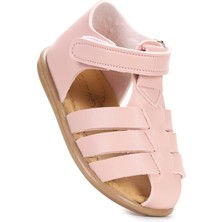 Kiko Kids Lonpe Ilk Adım Cırtlı Kız Bebek Sandalet Pudra