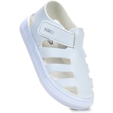 Kiko Kids Limba Cırtlı Kız Bebek Sandalet Beyaz